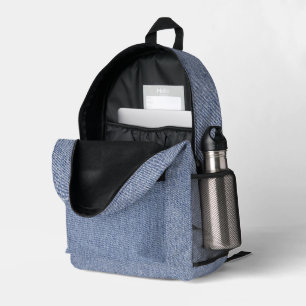 Sac À Dos Imprimé Sac bleu denim léger en jean imprimé coupé et cous