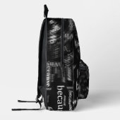 Sac À Dos Imprimé Sacré Pourquoi Parce que Texte Imprimé Noir Sac à  (Gauche)
