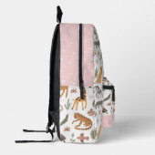 Sac À Dos Imprimé Safari Animaux Motif Rose fille (Gauche)