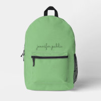 Sage Green Solid Color Elegant Nom manuscrit