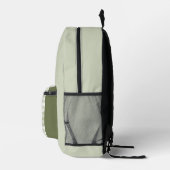 Sac À Dos Imprimé Sage & Hunter Vert Gingham Monogramme Tendance (Droite)