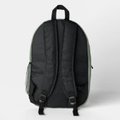 Sac À Dos Imprimé Sage vert et blanc | Monogramme moderne (Verso)