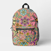 Sac À Dos Imprimé Saison Printemps Retro Couleurs Fleurs Motif sans  (Recto)