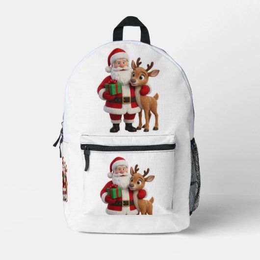 Sac À Dos Imprimé Santa Claus and Rudolph Cartoon (Recto)