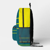 Sac À Dos Imprimé Sarcelle Profonde Avec Jaune (Droite)