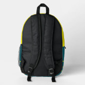 Sac À Dos Imprimé Sarcelle Profonde Avec Jaune (Verso)