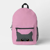 SAC À DOS IMPRIMÉ SAUVEGARDE ROSE CHAT PEEKING CUTE (Recto)