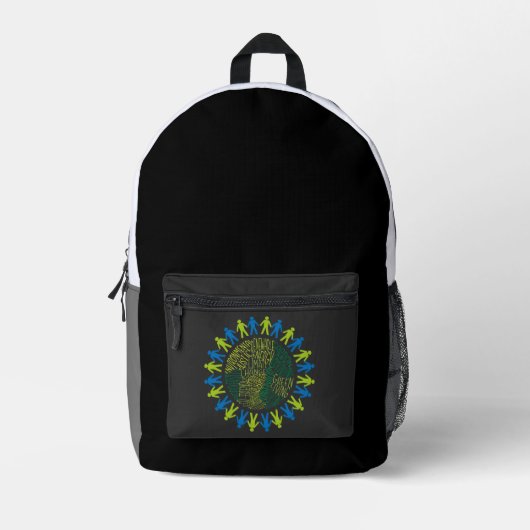 Sac À Dos Imprimé sauver la terre (Recto)