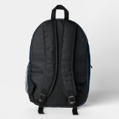Sac À Dos Imprimé Script bleu marine | Moderne Monogramme élégant (Verso)