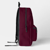Sac À Dos Imprimé Script Bourgogne | Monogramme moderne élégant (Gauche)
