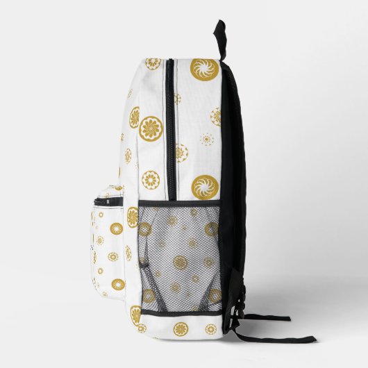 Sac À Dos Imprimé Script Monogramme Nom personnalisé Gold Polka Dot (Droite)