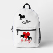 Sac À Dos Imprimé Script personnalisé des Bulldogs de coeur (Recto)