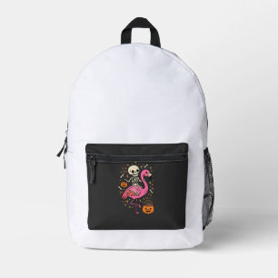 Sac À Dos Imprimé Seau de bonbons squelette de flamant rose d'Hallow