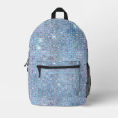 Sac À Dos Imprimé Séquins Faux Bleu Clair (Recto)