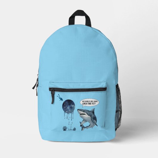 Sac À Dos Imprimé Shark Diver Funny School Backpack  (Recto)