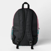Sac À Dos Imprimé Silhouette Ballerina en rose et Turquoise (Verso)