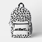 Sac À Dos Imprimé Silhouette de Wolf Noir en course avec le pack (Recto)