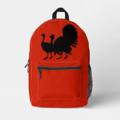 Sac À Dos Imprimé Silhouette des Dindons (Recto)