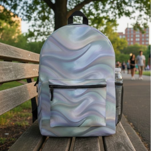Sac À Dos Imprimé Simple Elegant Pastel Waves Backpack - Cute Modern
