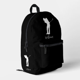 Sac À Dos Imprimé Simple Golfer Silhouette Script Monogramme