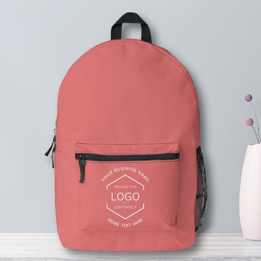 Sac À Dos Imprimé Simple Logo Texte Professionnel Promo Rose