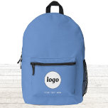 Sac À Dos Imprimé Simple Logo Texte promotionnel Business Blue<br><div class="desc">Ajoutez votre propre logo et le choix du texte à cette conception. Supprimez le texte si vous préférez. Minimaliste et professionnel. Idéal pour un produit promotionnel pour vos clients et clients. Pour les autres versions,  consultez la collection.</div>