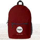 Sac À Dos Imprimé Simple Logo Texte promotionnel Business Bourgogne<br><div class="desc">Ajoutez votre propre logo et le choix du texte à cette conception. Supprimez le texte si vous préférez. Minimaliste et professionnel. Idéal pour un produit promotionnel pour vos clients et clients. Pour les autres versions,  consultez la collection.</div>