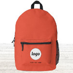 Sac À Dos Imprimé Simple Logo Texte promotionnel Business Orange<br><div class="desc">Ajoutez votre propre logo et le choix du texte à cette conception. Supprimez le texte si vous préférez. Minimaliste et professionnel. Idéal pour un produit promotionnel pour vos clients et clients. Pour les autres versions,  consultez la collection.</div>