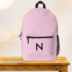 Sac À Dos Imprimé Simple Monogramme Rose Minimaliste Mignon École