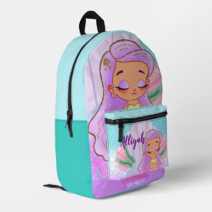 Sac À Dos Imprimé Sirène personnalisée cyan/azur
