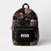 Sac À Dos Imprimé Skull Floral Dark Backpack  (Recto)