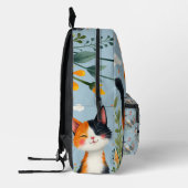 Sac À Dos Imprimé Smiling Calico Cat in Blooming Garden (Gauche)