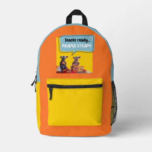 Sac À Dos Imprimé Snacks Ready, Drama Steady (Recto)