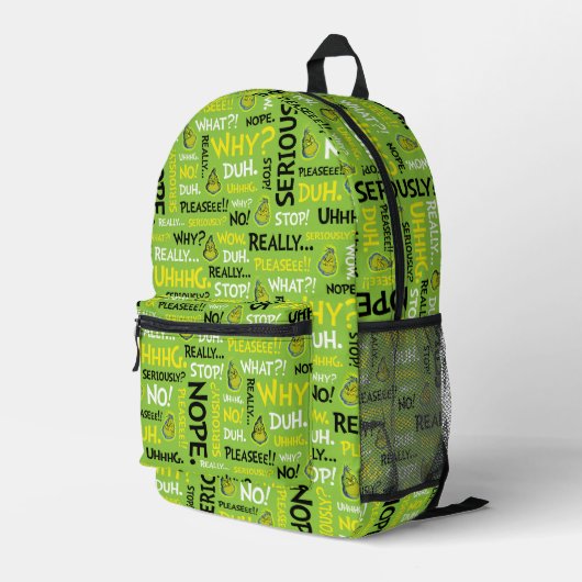 Sac À Dos Imprimé Snarky Grinch | Grinch Snarky Phrase Motif (Coin arrière droit)