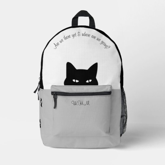 Sac À Dos Imprimé Sneaky Cat Grey (Recto)