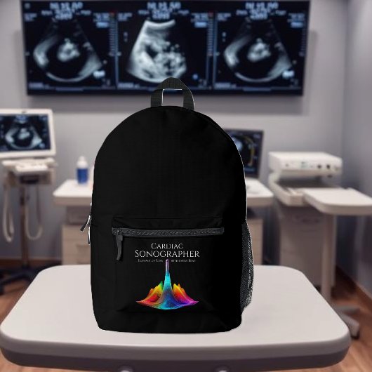 Sac À Dos Imprimé Sonographe Cardiaque Colorée Ondes Ultrasoniques