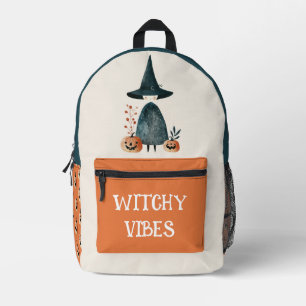 Sac À Dos Imprimé Sorcière Halloween et Jack o Lanterns Vibes de cui