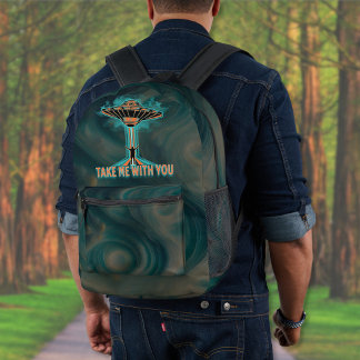 Sac À Dos Imprimé Soucoupe volante style années 60 vintage