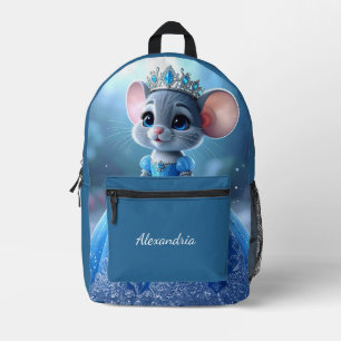 Sac À Dos Imprimé Souris princesse nom personnalisé avec diadème
