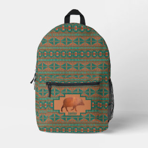 Sac À Dos Imprimé Southwest Fun Javelina Cuivre Turquoise Personnali