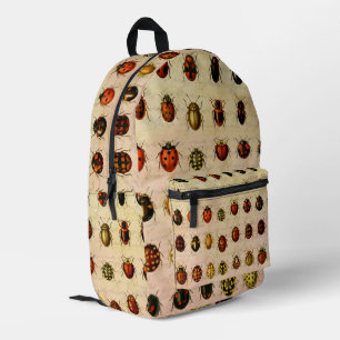 Sac À Dos Imprimé Spécimen de coccinelle vintage Motif Insecte antiq