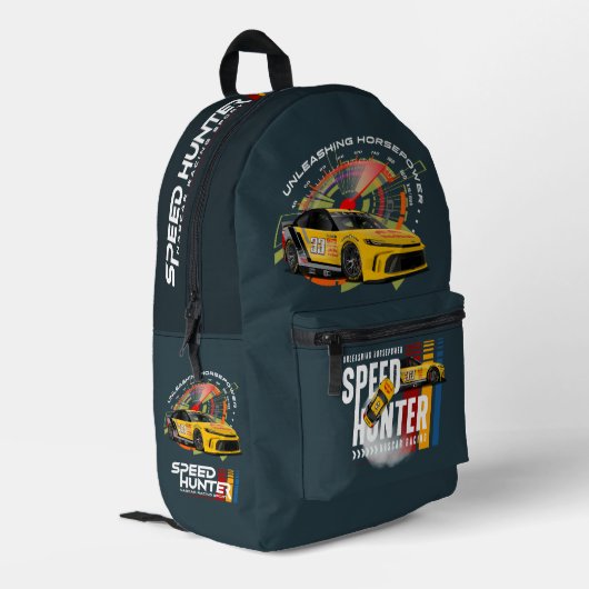 Sac À Dos Imprimé Speed Hunter (Mode Sombre) | (Coin arrière gauche)