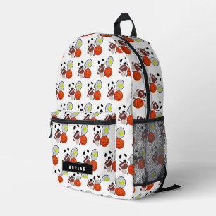 Sac À Dos Imprimé Sports Balls d'athlétisme Nom personnalisé École