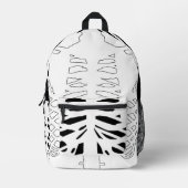 Sac À Dos Imprimé squelette noir blanc côtes (Recto)
