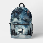 Sac À Dos Imprimé Starry Winter Night Deer (Recto)