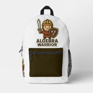Sac À Dos Imprimé Sticker Algebra Warrier - Mignonne Héros Math
