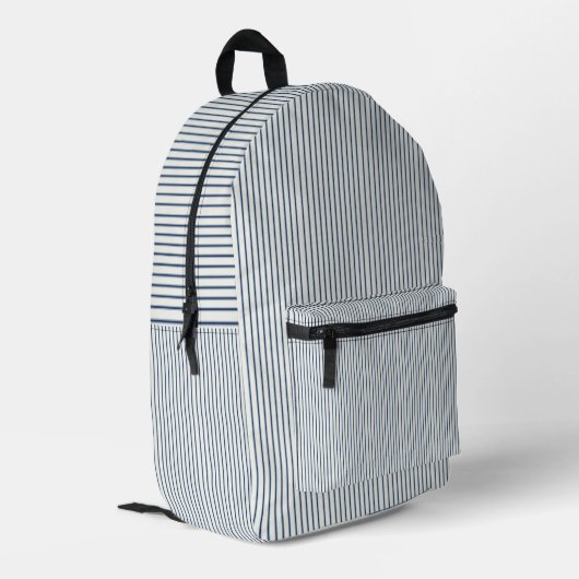 Sac À Dos Imprimé Stripes Modern Indigo Minimalist Elegance (Coin arrière gauche)