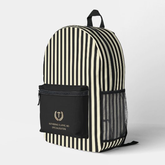 Sac À Dos Imprimé Stripes personnalisées Motif Médecin Médicale Infi (Coin arrière droit)