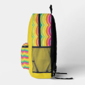 SAC À DOS IMPRIMÉ STRIPES VERT BLEU ROSE JAUNE CLAIR ORANGE (Droite)