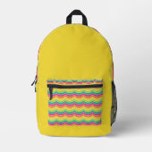 SAC À DOS IMPRIMÉ STRIPES VERT BLEU ROSE JAUNE CLAIR ORANGE (Recto)